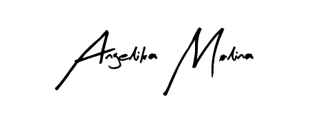 The Arty Signature handwriting style adds charm and authenticity to name Angelika Molina. A wonderful choice for personal thank-you notes. Angelika Molina signature style 8 images and pictures png