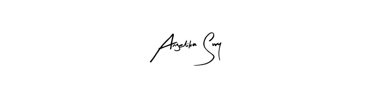 if you are searching for the best signature style for your name Angelika Sury. so please give up your signature search. here we have designed multiple signature styles  using Arty Signature. Angelika Sury signature style 8 images and pictures png