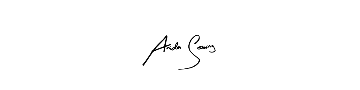 Make a beautiful signature design for name Anida Sewing. With this signature (Arty Signature) style, you can create a handwritten signature for free. Anida Sewing signature style 8 images and pictures png