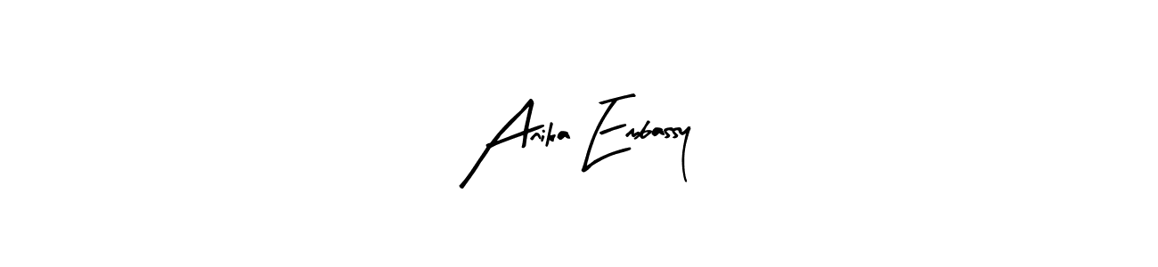 Design your own signature with our free online signature maker. With this signature software, you can create a handwritten (Arty Signature) signature for name Anika Embassy. Anika Embassy signature style 8 images and pictures png
