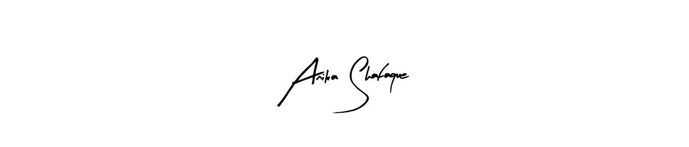 How to make Anika Shafaque name signature. Use Arty Signature style for creating short signs online. This is the latest handwritten sign. Anika Shafaque signature style 8 images and pictures png