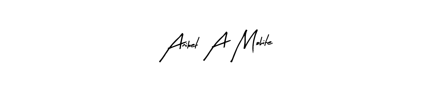 The best way (Arty Signature) to make a short signature is to pick only two or three words in your name. The name Aniket A Mohite include a total of six letters. For converting this name. Aniket A Mohite signature style 8 images and pictures png