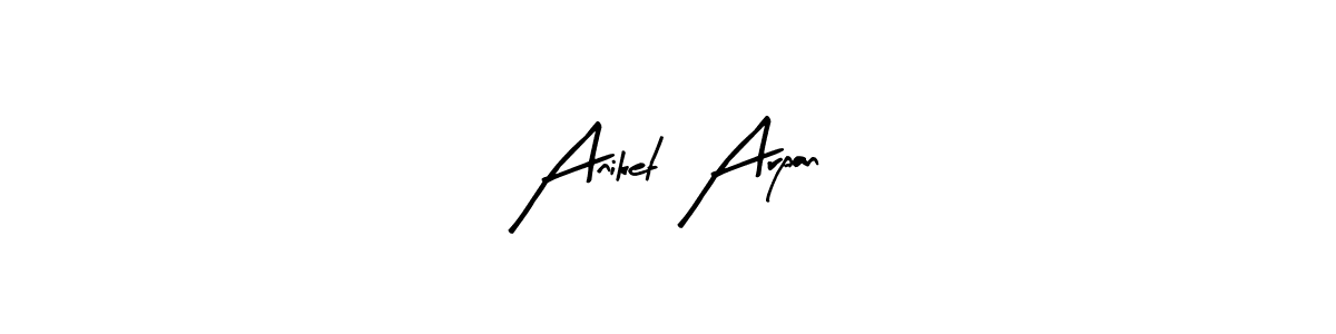 Arty Signature is a professional signature style that is perfect for those who want to add a touch of class to their signature. It is also a great choice for those who want to make their signature more unique. Get Aniket Arpan name to fancy signature for free. Aniket Arpan signature style 8 images and pictures png