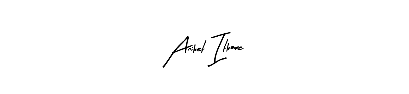 Similarly Arty Signature is the best handwritten signature design. Signature creator online .You can use it as an online autograph creator for name Aniket Itkare. Aniket Itkare signature style 8 images and pictures png