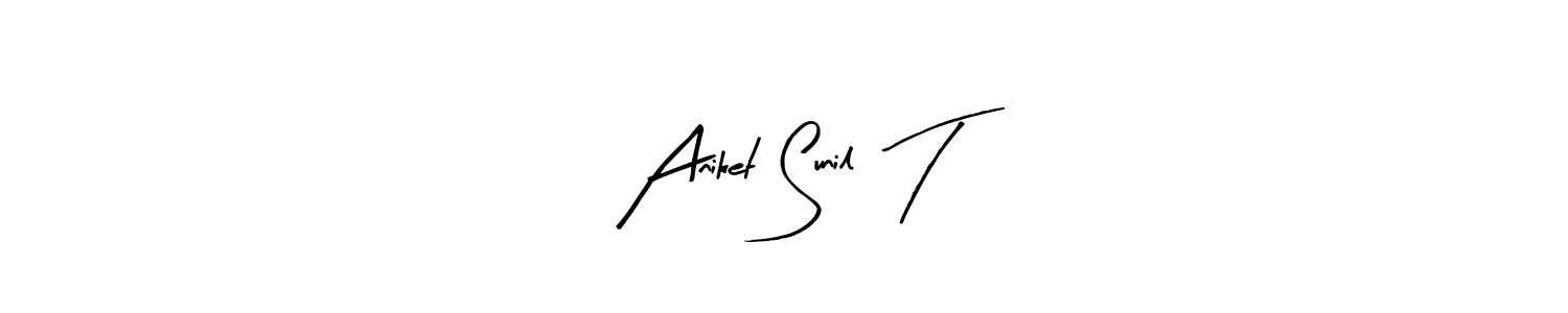 You should practise on your own different ways (Arty Signature) to write your name (Aniket Sunil  T) in signature. don't let someone else do it for you. Aniket Sunil  T signature style 8 images and pictures png