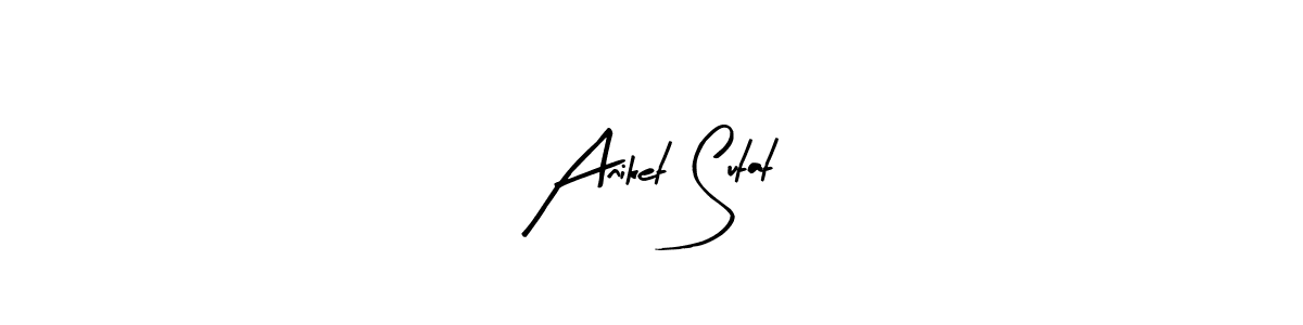 Aniket Sutat stylish signature style. Best Handwritten Sign (Arty Signature) for my name. Handwritten Signature Collection Ideas for my name Aniket Sutat. Aniket Sutat signature style 8 images and pictures png