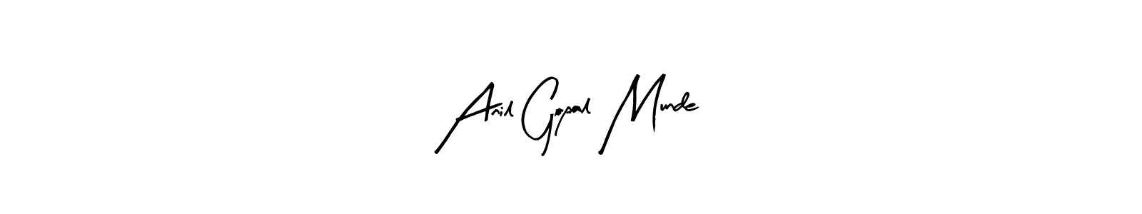 Similarly Arty Signature is the best handwritten signature design. Signature creator online .You can use it as an online autograph creator for name Anil Gopal Munde. Anil Gopal Munde signature style 8 images and pictures png