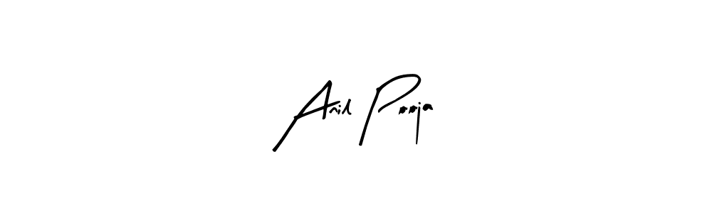 Similarly Arty Signature is the best handwritten signature design. Signature creator online .You can use it as an online autograph creator for name Anil Pooja. Anil Pooja signature style 8 images and pictures png