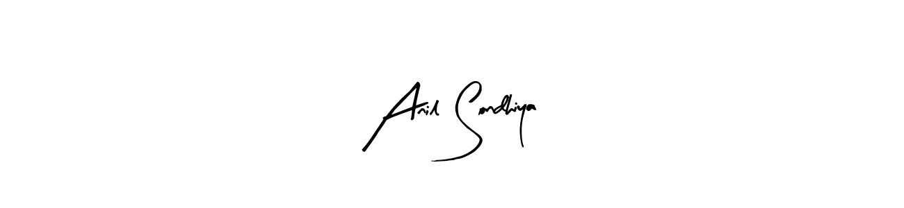 Arty Signature is a professional signature style that is perfect for those who want to add a touch of class to their signature. It is also a great choice for those who want to make their signature more unique. Get Anil Sondhiya name to fancy signature for free. Anil Sondhiya signature style 8 images and pictures png