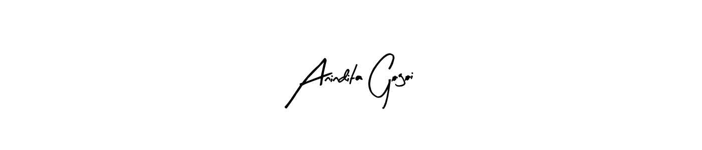 The best way (Arty Signature) to make a short signature is to pick only two or three words in your name. The name Anindita Gogoi include a total of six letters. For converting this name. Anindita Gogoi signature style 8 images and pictures png