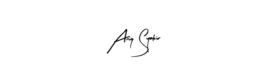 How to make Aniq Syakir name signature. Use Arty Signature style for creating short signs online. This is the latest handwritten sign. Aniq Syakir signature style 8 images and pictures png