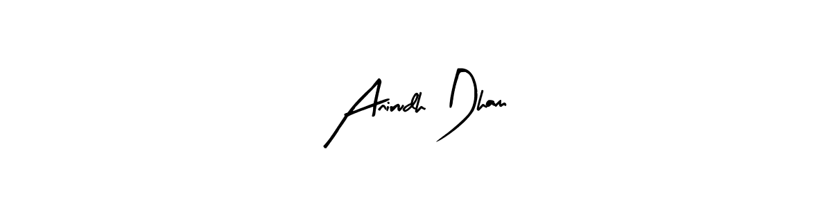 Similarly Arty Signature is the best handwritten signature design. Signature creator online .You can use it as an online autograph creator for name Anirudh Dham. Anirudh Dham signature style 8 images and pictures png