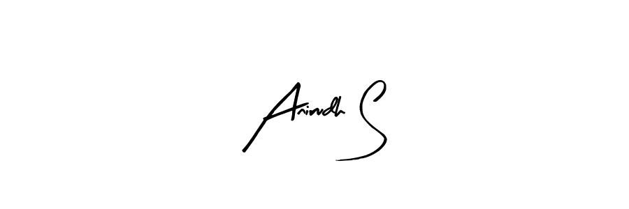 Arty Signature is a professional signature style that is perfect for those who want to add a touch of class to their signature. It is also a great choice for those who want to make their signature more unique. Get Anirudh S name to fancy signature for free. Anirudh S signature style 8 images and pictures png