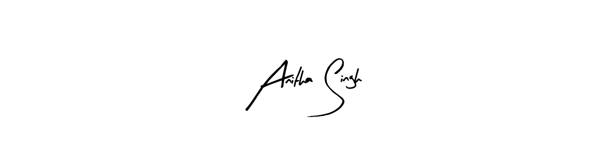 Create a beautiful signature design for name Anitha Singh. With this signature (Arty Signature) fonts, you can make a handwritten signature for free. Anitha Singh signature style 8 images and pictures png