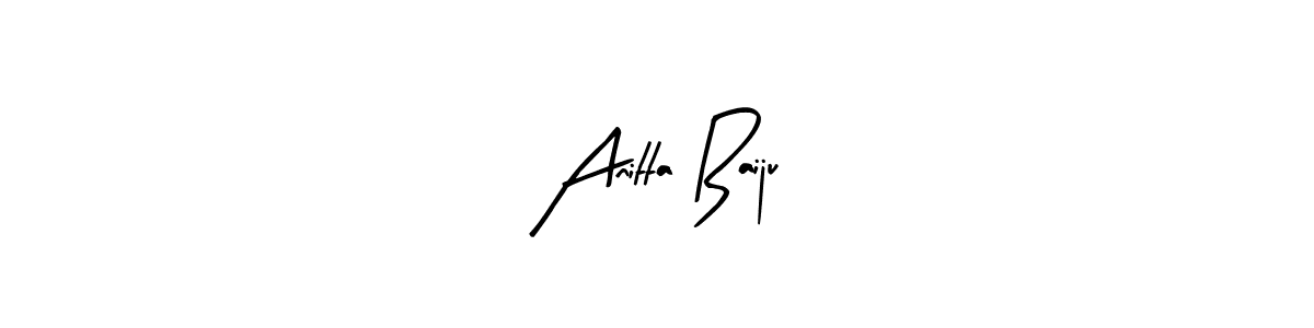 You should practise on your own different ways (Arty Signature) to write your name (Anitta Baiju) in signature. don't let someone else do it for you. Anitta Baiju signature style 8 images and pictures png