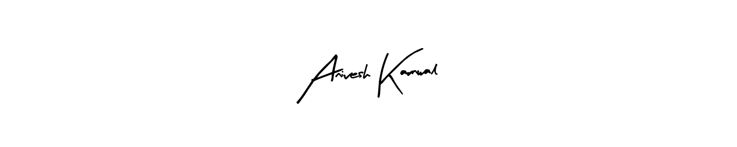 Similarly Arty Signature is the best handwritten signature design. Signature creator online .You can use it as an online autograph creator for name Anivesh Karnwal. Anivesh Karnwal signature style 8 images and pictures png