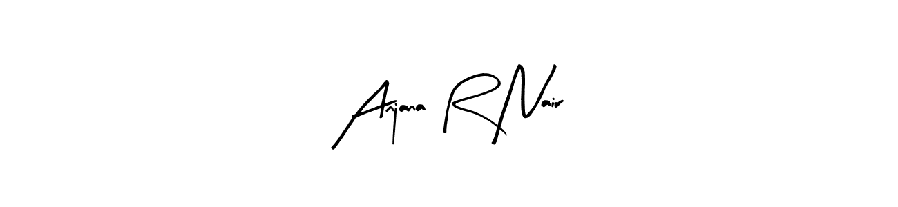 Arty Signature is a professional signature style that is perfect for those who want to add a touch of class to their signature. It is also a great choice for those who want to make their signature more unique. Get Anjana R Nair name to fancy signature for free. Anjana R Nair signature style 8 images and pictures png
