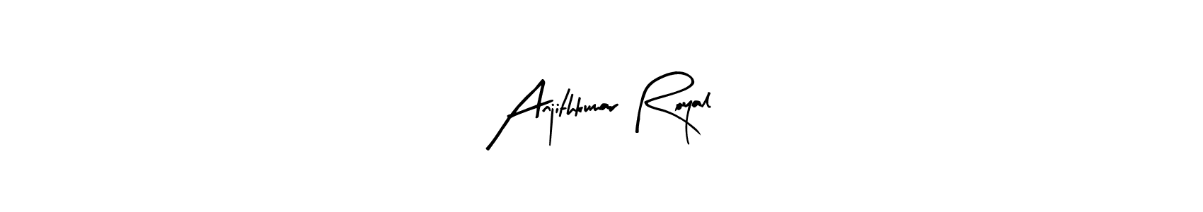 if you are searching for the best signature style for your name Anjithkumar Royal. so please give up your signature search. here we have designed multiple signature styles  using Arty Signature. Anjithkumar Royal signature style 8 images and pictures png
