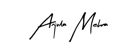 Use a signature maker to create a handwritten signature online. With this signature software, you can design (Arty Signature) your own signature for name Anjula Mehra. Anjula Mehra signature style 8 images and pictures png