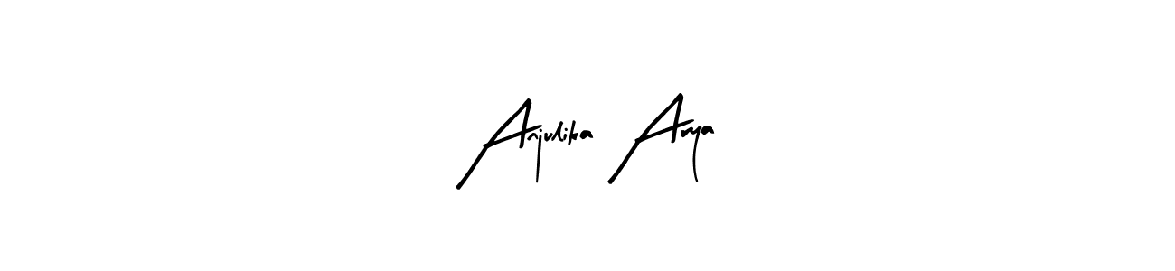 if you are searching for the best signature style for your name Anjulika Arya. so please give up your signature search. here we have designed multiple signature styles  using Arty Signature. Anjulika Arya signature style 8 images and pictures png