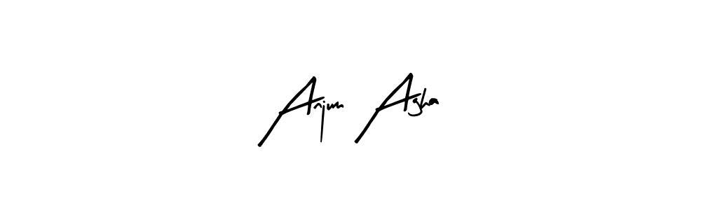 Make a beautiful signature design for name Anjum Agha. With this signature (Arty Signature) style, you can create a handwritten signature for free. Anjum Agha signature style 8 images and pictures png