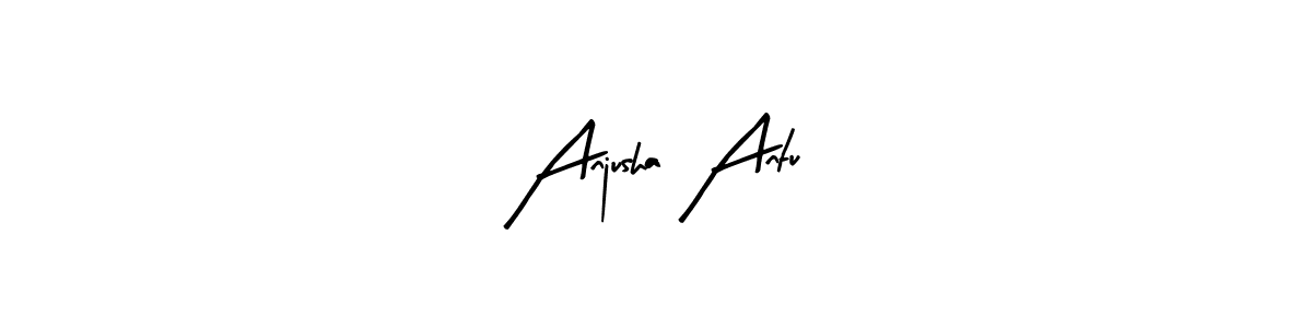 The best way (Arty Signature) to make a short signature is to pick only two or three words in your name. The name Anjusha Antu include a total of six letters. For converting this name. Anjusha Antu signature style 8 images and pictures png