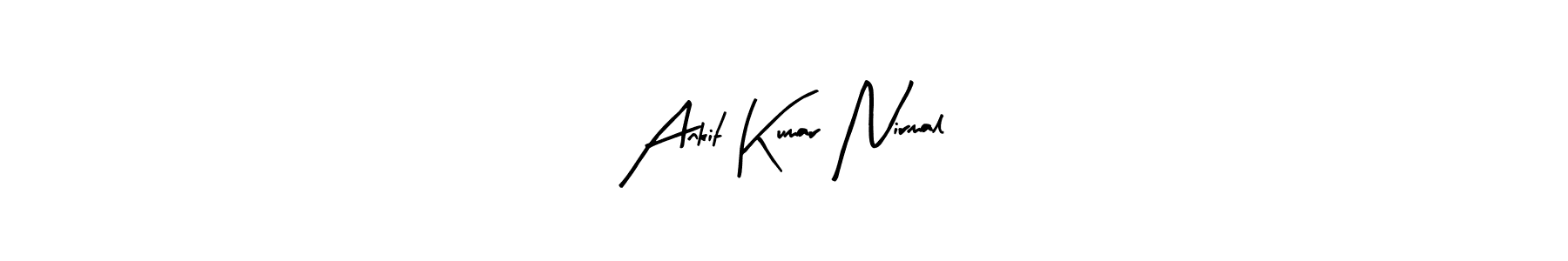 Arty Signature is a professional signature style that is perfect for those who want to add a touch of class to their signature. It is also a great choice for those who want to make their signature more unique. Get Ankit Kumar Nirmal name to fancy signature for free. Ankit Kumar Nirmal signature style 8 images and pictures png