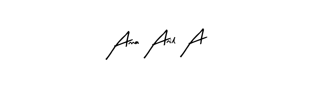 You should practise on your own different ways (Arty Signature) to write your name (Anna Anil A) in signature. don't let someone else do it for you. Anna Anil A signature style 8 images and pictures png