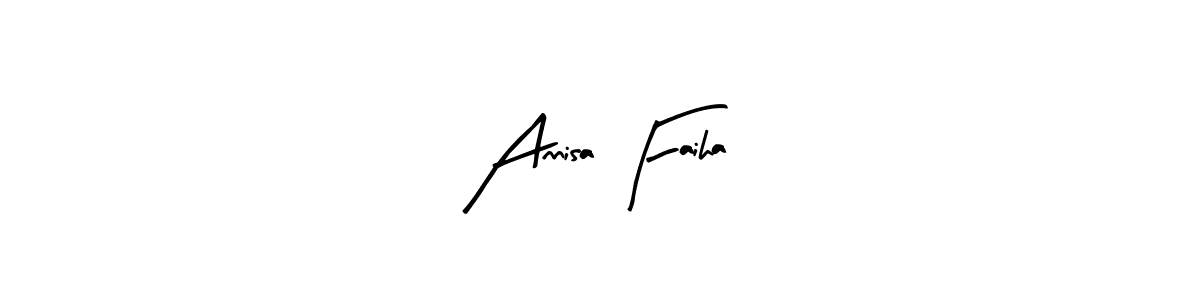 How to make Annisa Faiha name signature. Use Arty Signature style for creating short signs online. This is the latest handwritten sign. Annisa Faiha signature style 8 images and pictures png