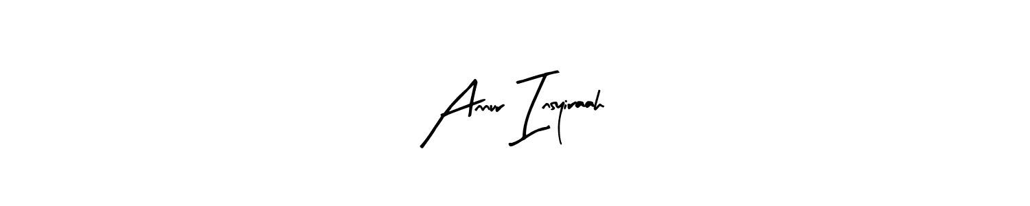 Create a beautiful signature design for name Annur Insyiraah. With this signature (Arty Signature) fonts, you can make a handwritten signature for free. Annur Insyiraah signature style 8 images and pictures png