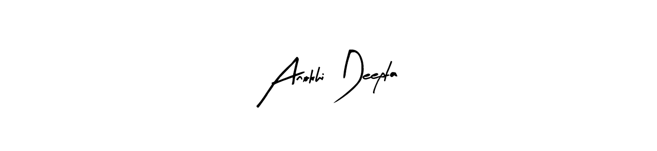 The best way (Arty Signature) to make a short signature is to pick only two or three words in your name. The name Anokhi Deepta include a total of six letters. For converting this name. Anokhi Deepta signature style 8 images and pictures png