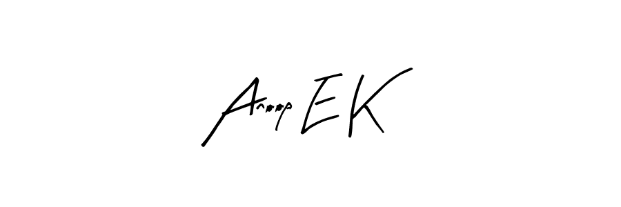 Make a beautiful signature design for name Anoop E K. With this signature (Arty Signature) style, you can create a handwritten signature for free. Anoop E K signature style 8 images and pictures png