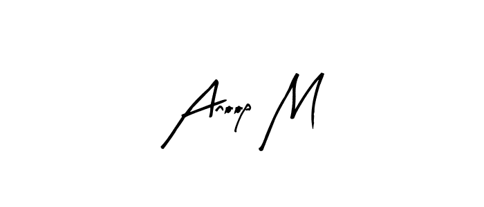 Arty Signature is a professional signature style that is perfect for those who want to add a touch of class to their signature. It is also a great choice for those who want to make their signature more unique. Get Anoop M name to fancy signature for free. Anoop M signature style 8 images and pictures png