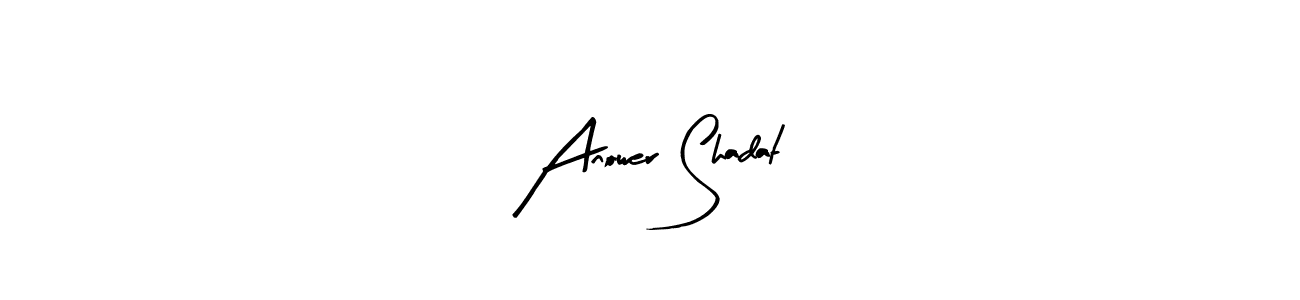 Similarly Arty Signature is the best handwritten signature design. Signature creator online .You can use it as an online autograph creator for name Anower Shadat. Anower Shadat signature style 8 images and pictures png