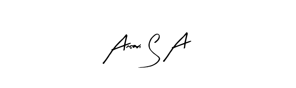 Make a beautiful signature design for name Ansari S A. With this signature (Arty Signature) style, you can create a handwritten signature for free. Ansari S A signature style 8 images and pictures png