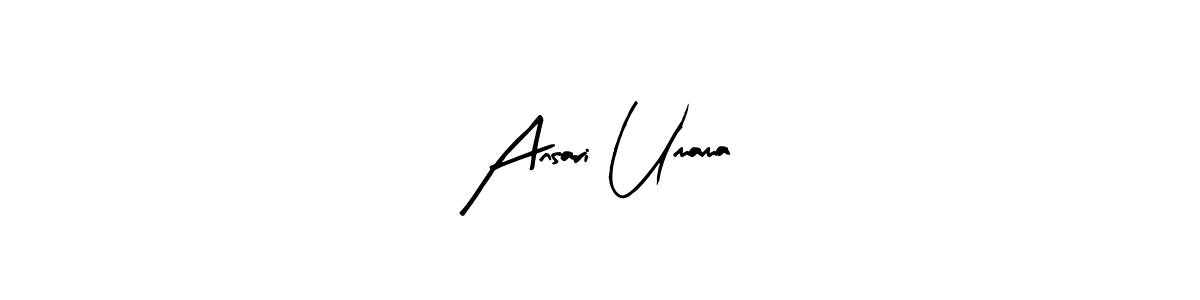 Make a beautiful signature design for name Ansari Umama. With this signature (Arty Signature) style, you can create a handwritten signature for free. Ansari Umama signature style 8 images and pictures png