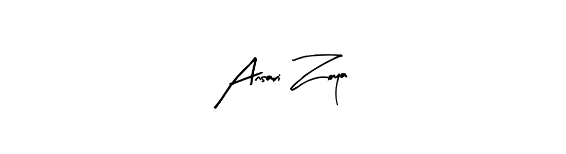 Make a beautiful signature design for name Ansari Zoya. With this signature (Arty Signature) style, you can create a handwritten signature for free. Ansari Zoya signature style 8 images and pictures png