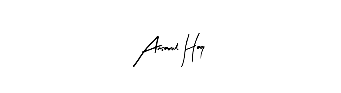 The best way (Arty Signature) to make a short signature is to pick only two or three words in your name. The name Ansarul Haq include a total of six letters. For converting this name. Ansarul Haq signature style 8 images and pictures png