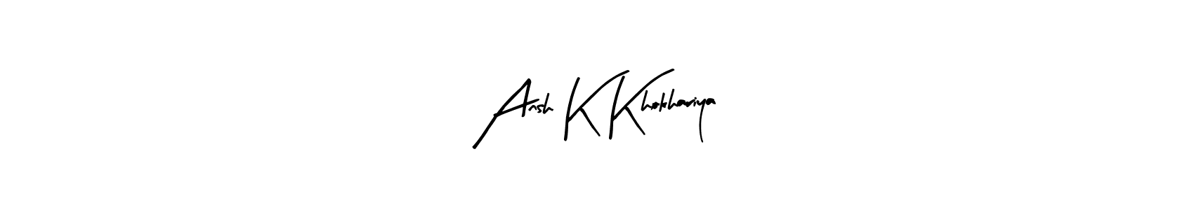 Create a beautiful signature design for name Ansh K Khokhariya. With this signature (Arty Signature) fonts, you can make a handwritten signature for free. Ansh K Khokhariya signature style 8 images and pictures png