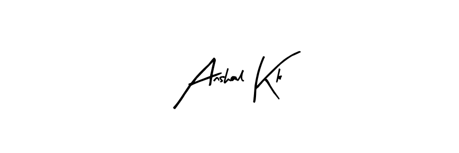 The best way (Arty Signature) to make a short signature is to pick only two or three words in your name. The name Anshal Kk include a total of six letters. For converting this name. Anshal Kk signature style 8 images and pictures png