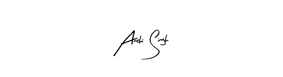 The best way (Arty Signature) to make a short signature is to pick only two or three words in your name. The name Anshi Singh include a total of six letters. For converting this name. Anshi Singh signature style 8 images and pictures png