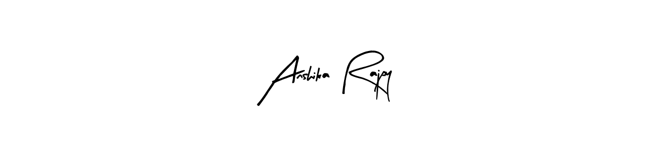 Arty Signature is a professional signature style that is perfect for those who want to add a touch of class to their signature. It is also a great choice for those who want to make their signature more unique. Get Anshika Rajpy name to fancy signature for free. Anshika Rajpy signature style 8 images and pictures png