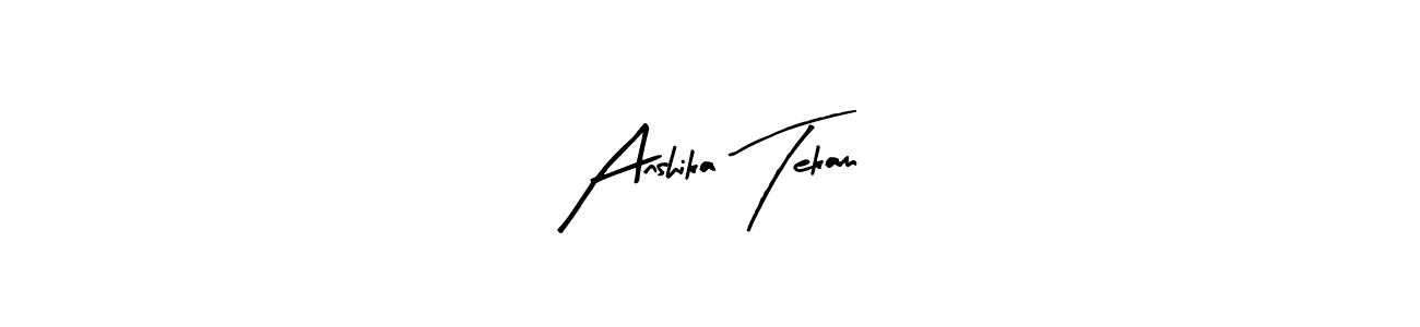 if you are searching for the best signature style for your name Anshika Tekam. so please give up your signature search. here we have designed multiple signature styles  using Arty Signature. Anshika Tekam signature style 8 images and pictures png