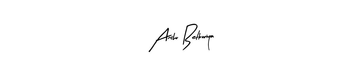 How to make Anshu Betkuriya name signature. Use Arty Signature style for creating short signs online. This is the latest handwritten sign. Anshu Betkuriya signature style 8 images and pictures png