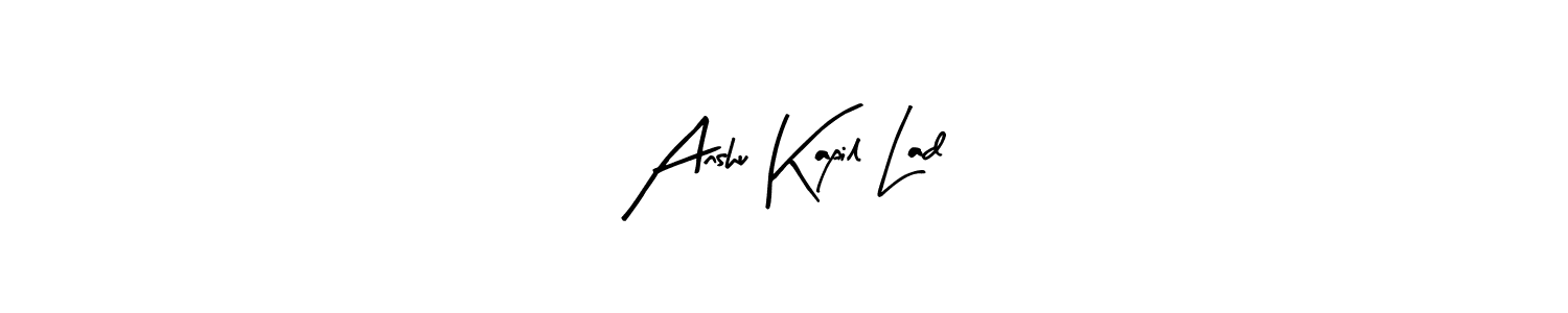 Make a beautiful signature design for name Anshu Kapil Lad. With this signature (Arty Signature) style, you can create a handwritten signature for free. Anshu Kapil Lad signature style 8 images and pictures png