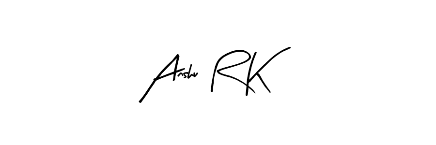 Arty Signature is a professional signature style that is perfect for those who want to add a touch of class to their signature. It is also a great choice for those who want to make their signature more unique. Get Anshu R K name to fancy signature for free. Anshu R K signature style 8 images and pictures png