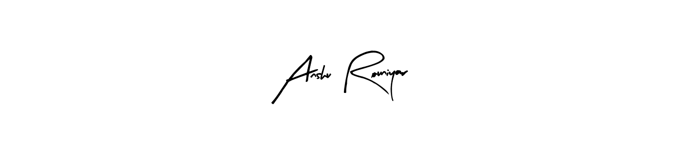 Make a beautiful signature design for name Anshu Rouniyar. Use this online signature maker to create a handwritten signature for free. Anshu Rouniyar signature style 8 images and pictures png