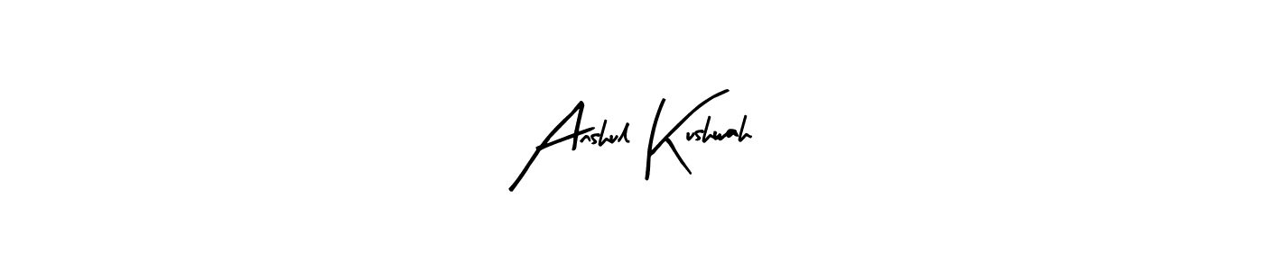 if you are searching for the best signature style for your name Anshul Kushwah. so please give up your signature search. here we have designed multiple signature styles  using Arty Signature. Anshul Kushwah signature style 8 images and pictures png