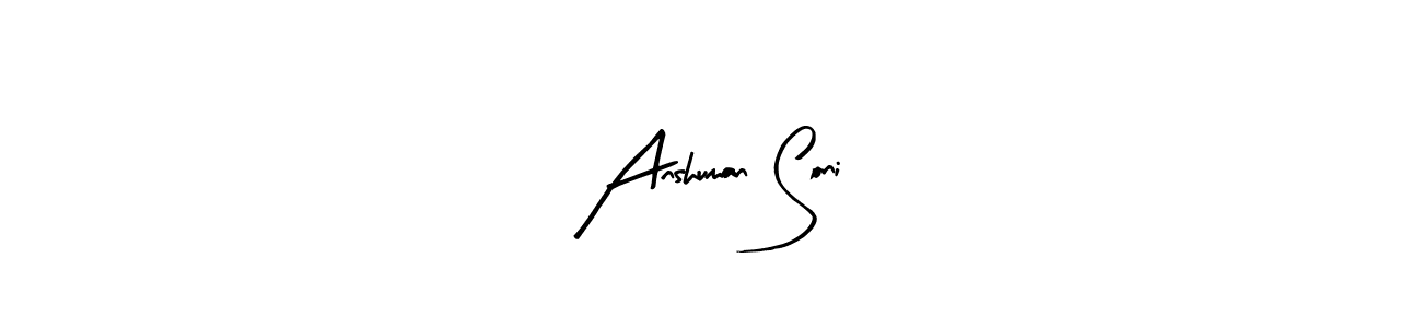 Make a beautiful signature design for name Anshuman Soni. With this signature (Arty Signature) style, you can create a handwritten signature for free. Anshuman Soni signature style 8 images and pictures png