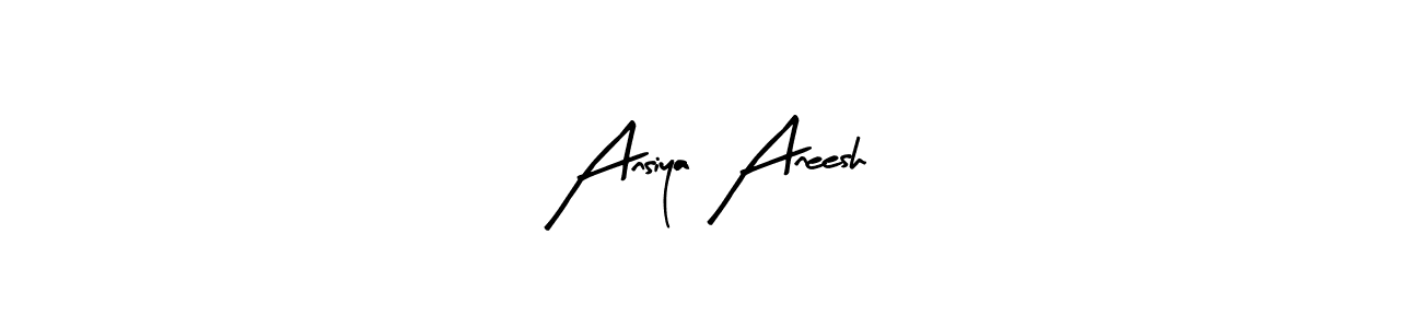 Create a beautiful signature design for name Ansiya Aneesh. With this signature (Arty Signature) fonts, you can make a handwritten signature for free. Ansiya Aneesh signature style 8 images and pictures png